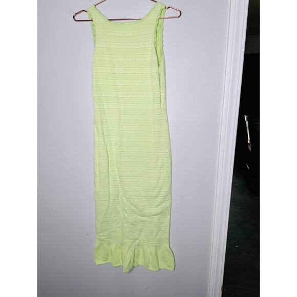 AMANDA UPRICHARD Green Cotton Crochet Beachy Lainey Midi Dress Size Medium - Picture 8 of 13